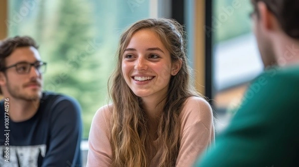 Fototapeta The Smiling Student in Class
