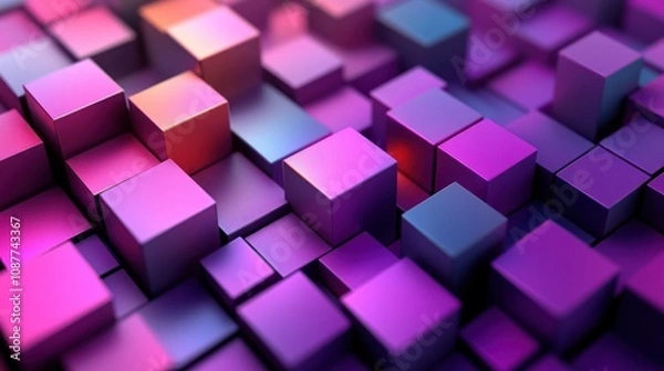 Fototapeta Abstract geometric smartphone background with a 3D pattern. AI generated