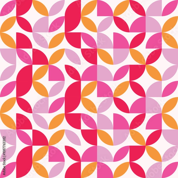Fototapeta Geometric texture. Colourful abstract background in Bauhaus style. Vector illustration