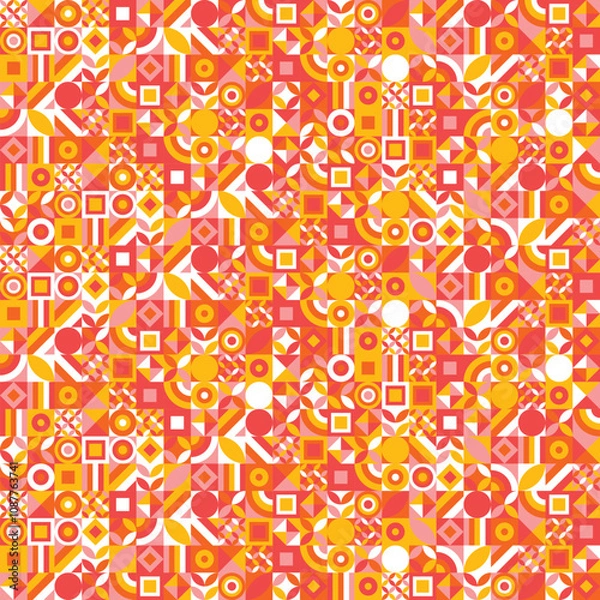 Fototapeta Colourful abstract pattern. Geometric background. Bauhaus style. Vector illustration