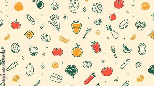 Obraz colorful icon pattern representing healthy food