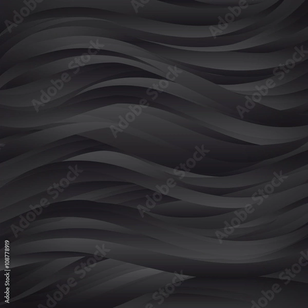 Fototapeta Vector dark waves Background.