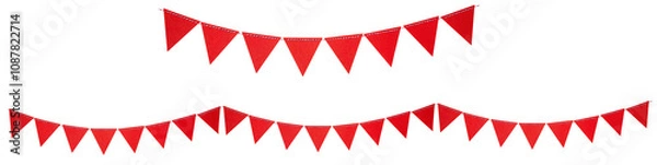 Obraz Red triangle flags. Isolated