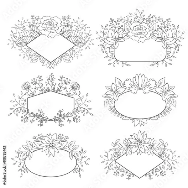 Obraz Vector Floral Frame Collection