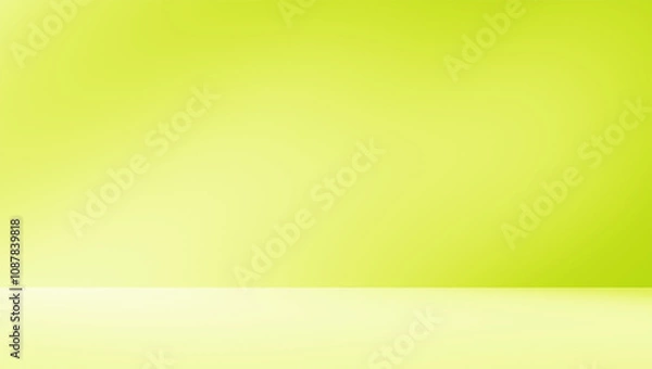 Fototapeta Empty green room studio with sunlight effect shadow of leaves. Minimal background for product presentation. Summer spring backdrop. Cosmetic and beauty products display room.