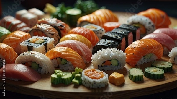 Obraz Sushi platter with nigiri