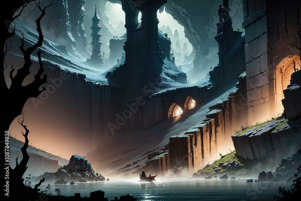 Obraz Journey to hidden temples underground
