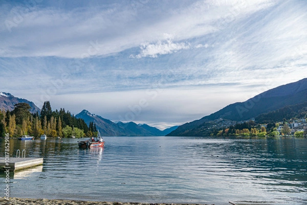 Obraz lake view of queenstown, new zealand