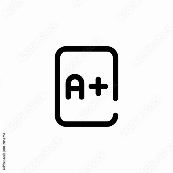 Fototapeta A plus grade exam icon sign vector