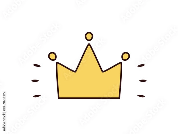 Fototapeta Simple crown filled outline icon. Clipart image isolated on white background.