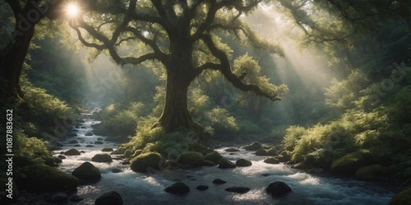 Obraz morning in the forest