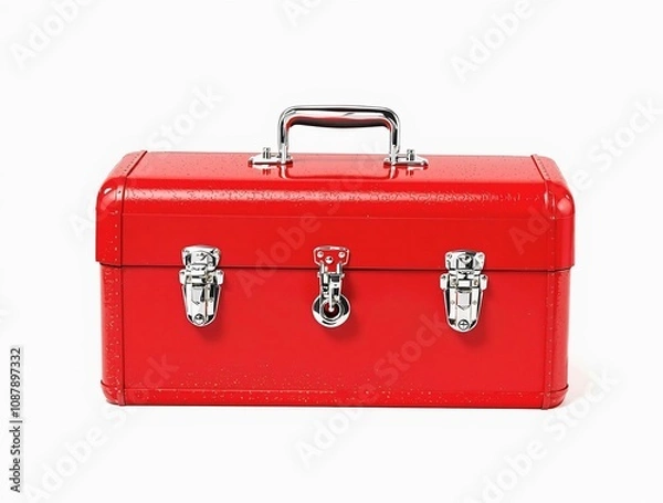 Obraz red suitcase isolated on white
