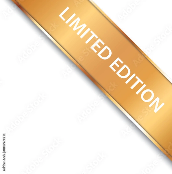 Fototapeta LIMITED EDITION - vector illustration of gold corner ribbon banner