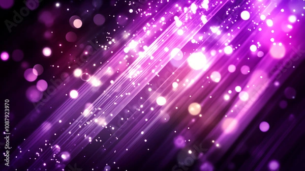 Obraz A purple background with diagonal lines and glowing lights, creating an abstract design for a banner or presentation