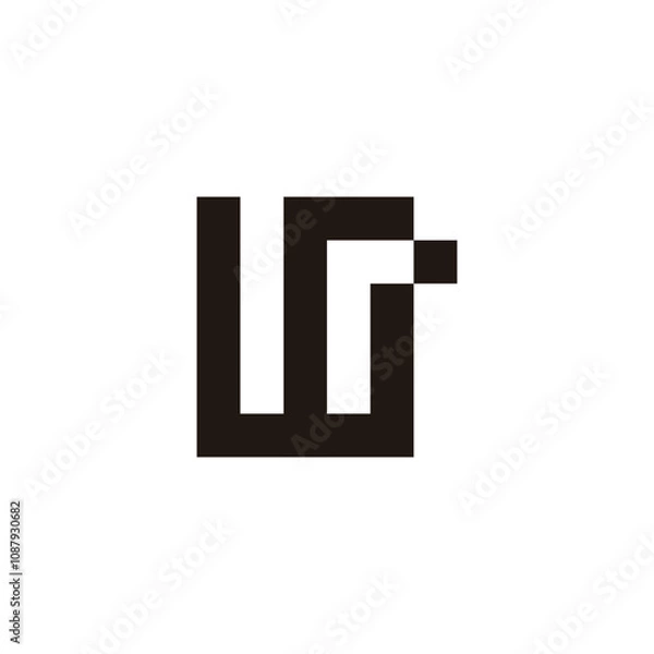 Obraz Letter W r dot geometric symbol simple logo vector
