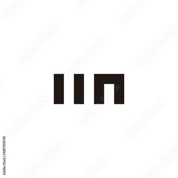 Fototapeta Letter m n square geometric symbol simple logo vector