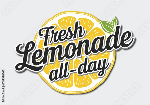 Obraz Fresh lemonade all-day typography for t-shirt printing design.