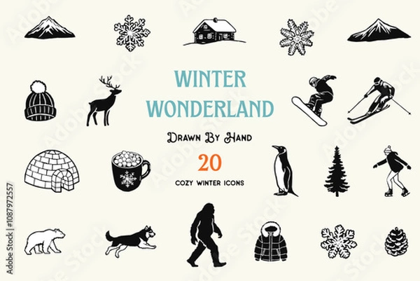 Obraz Winter Hand-Drawn Icons
