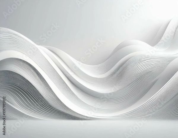 Fototapeta a white background with a white wave line background