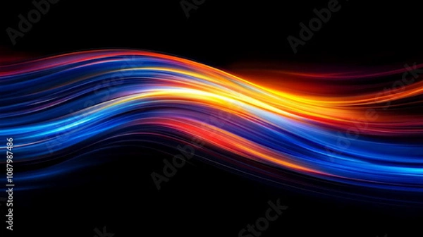 Fototapeta dynamic abstract dark background blending various shades with fluid motion, symbolizing mystery, innovation, and transformation through smooth flowing lines and colors