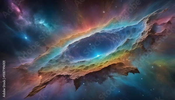 Obraz radiant cosmic meteorite with shimmering hues, perfect for decorative purposes