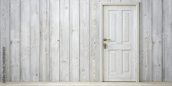 Fototapeta White painted wood texture background with a door panel design, wood, painted, white, texture, background, door, panel