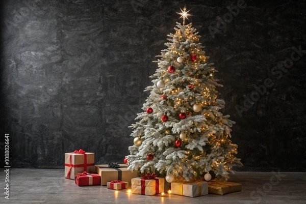 Fototapeta Snow-Sprayed Christmas Tree