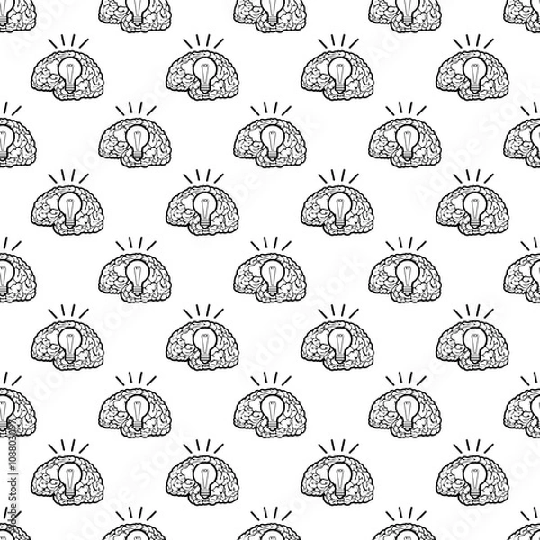 Fototapeta Human brain pattern seamless