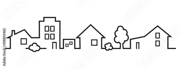 Obraz sylwetka miasta