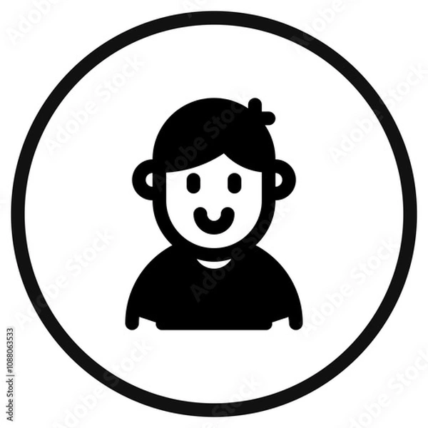 Fototapeta Editable person boy wearing t-shirt avatar vector icon. User, profile, identity, persona. Part of a big icon set family. Perfect for web and app interfaces, presentations, infographics, etc