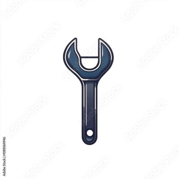 Obraz A sleek, modern illustration of a wrench, symbolizing tools and mechanical work.