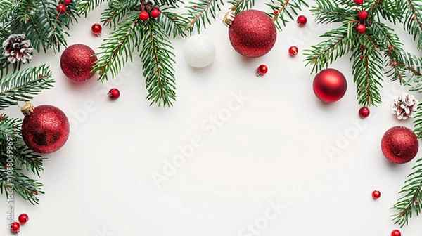 Obraz Elegant holiday display showcasing a white backdrop decorated