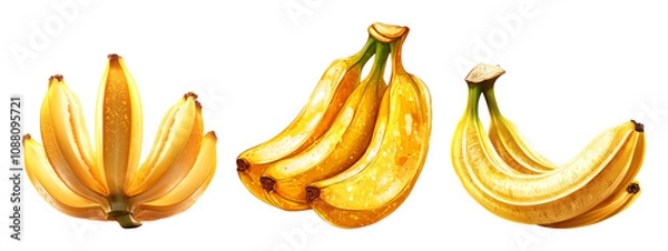 Obraz Isolated Bananas on Clear Background