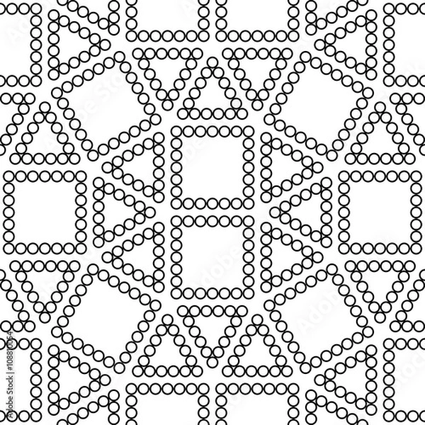 Fototapeta Vector hipster abstract geometry pattern square, black and white seamless geometric background, subtle pillow and bad sheet print, creative art deco, simple texture, modern fashion design