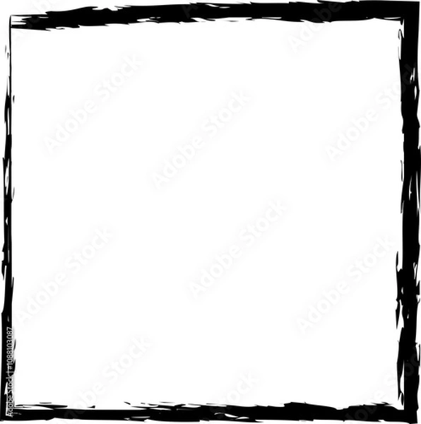 Fototapeta Square frames brush strokes. Set of design elements