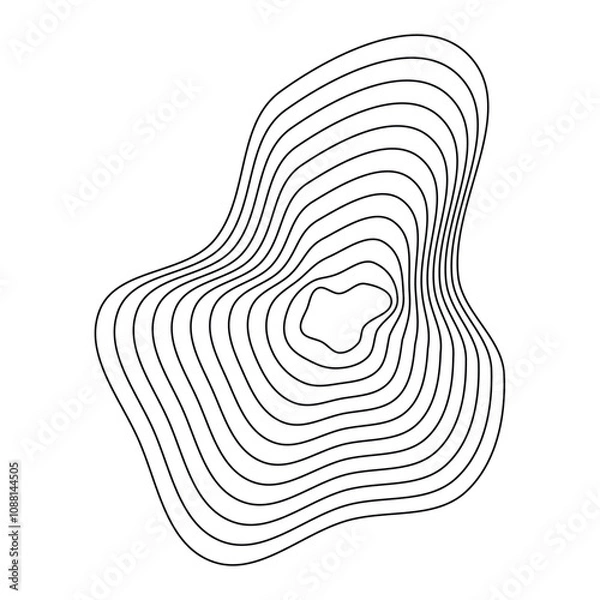 Obraz Fluid elevation patterns. Geometric topography lines. Organic contour waves. Natural terrain shapes.