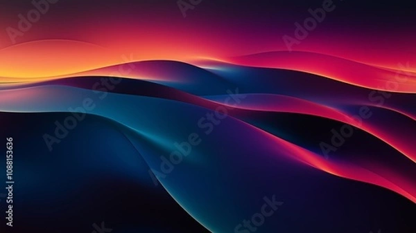 Obraz Abstract Iridescent Gradient Patterns Inspired by Oil Slicks Displaying Smooth Flowing Shapes and Vibrant Hues for Modern Digital Art or Design Projects