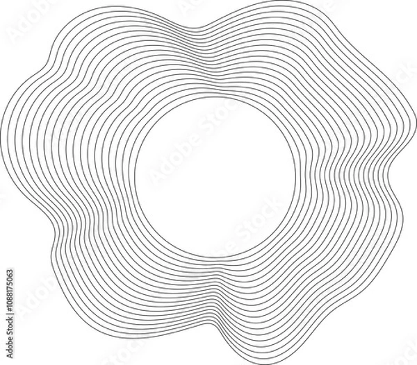 Fototapeta Circle white frame liquid overlapping blend for badges, logo, banner
