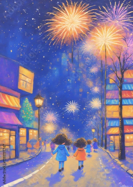 Obraz firework in sky