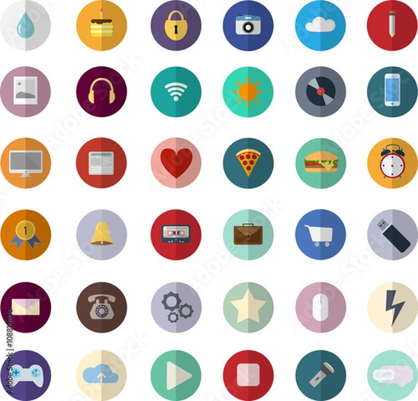 Obraz Flat design modern vector illustration icons set of SEO website