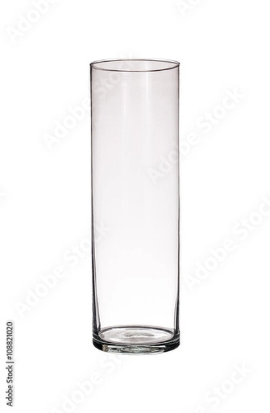Obraz Clear glass vase isolated on a white background