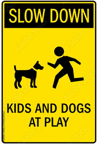 Obraz Slow, kids at play signs