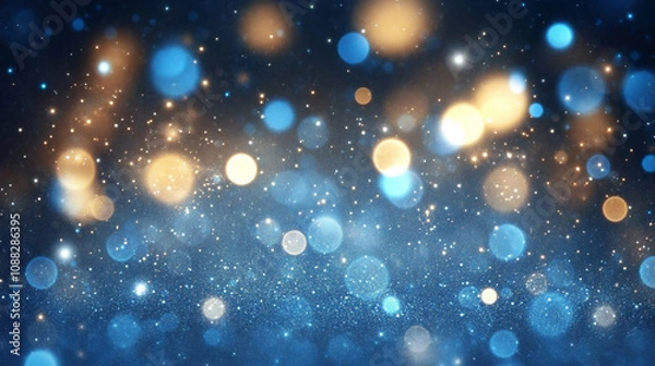 Fototapeta A blue abstract vector background with dynamic light patterns and glowing elements, evoking a sense of energy, depth, and digital transformation with vibrant colors and fluid design