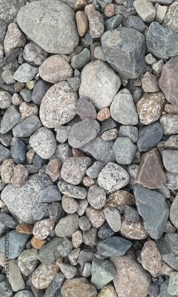 Fototapeta stone texture, gray river granite