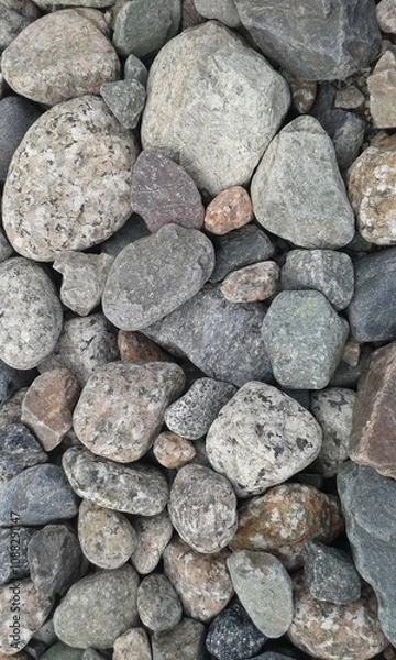 Obraz stone texture, gray river granite