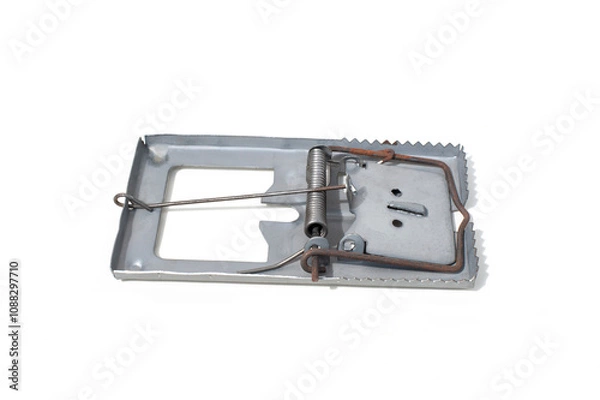 Obraz Mouse trap isolated on white background.