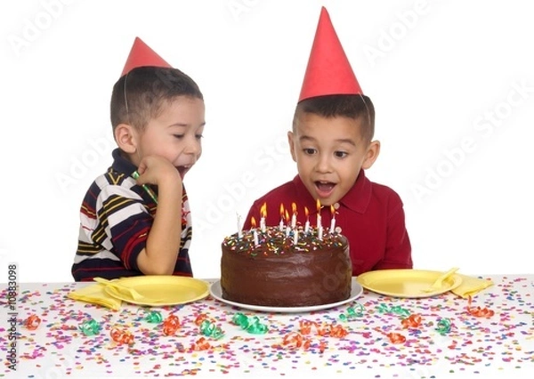 Obraz Kids at Birthday Party, 5 and 6 years old