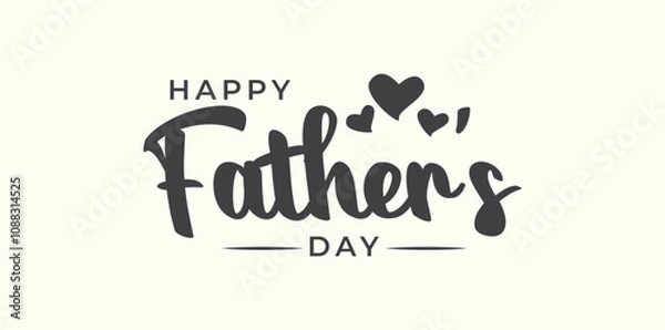 Fototapeta Happy Father's Day logo design, Handwritten text with Father's Day with love vector logo, love for fathers.