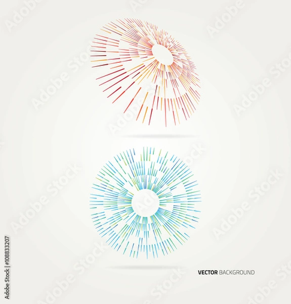 Fototapeta Vector multicolored lines in a circle