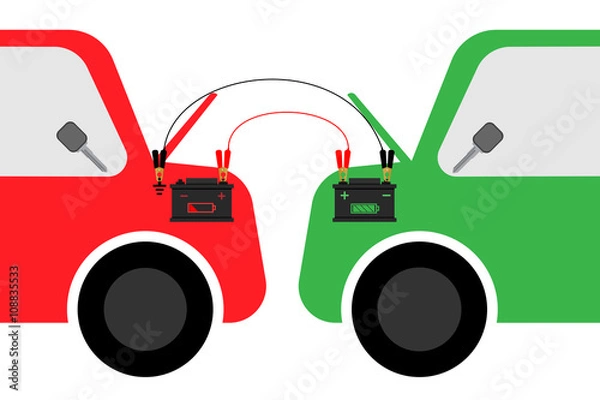 Obraz jump start battery car